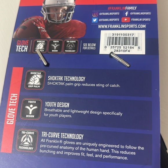 Youth Large Size Receiver Gloves Football - Picture 3 of 3